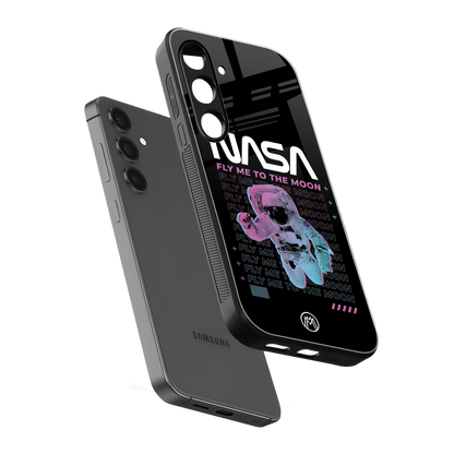 fly me to the moon back phone cover | glass case for samsung galaxy s23 plus