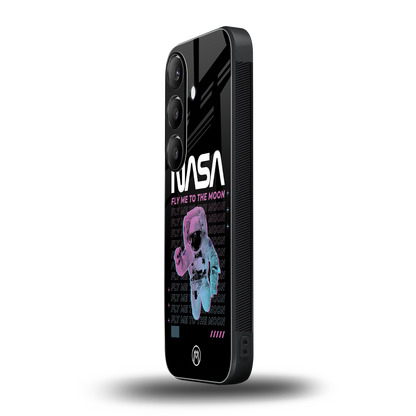 fly me to the moon back phone cover | glass case for samsung galaxy s24 fe