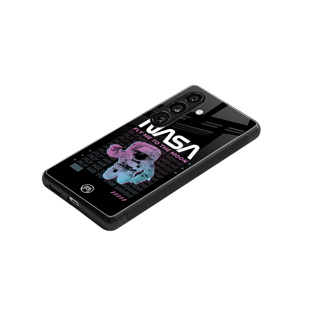fly me to the moon back phone cover | glass case for samsung galaxy s24 plus