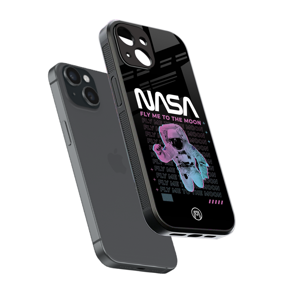 fly me to the moon back phone cover | glass case for iphone 15
