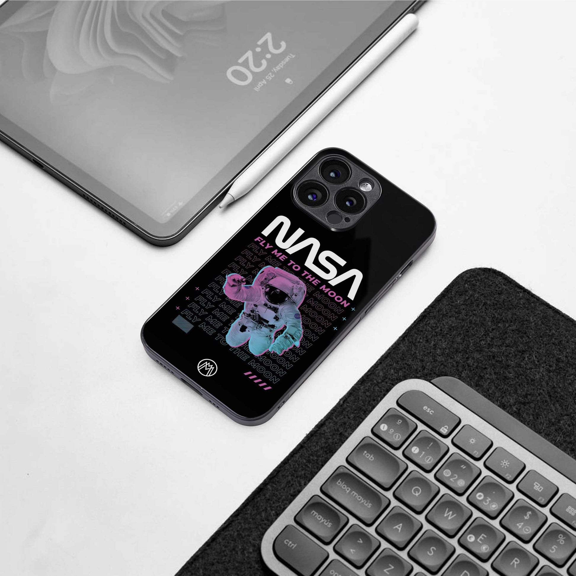 fly me to the moon back phone cover | glass case for iphone 13 pro max
