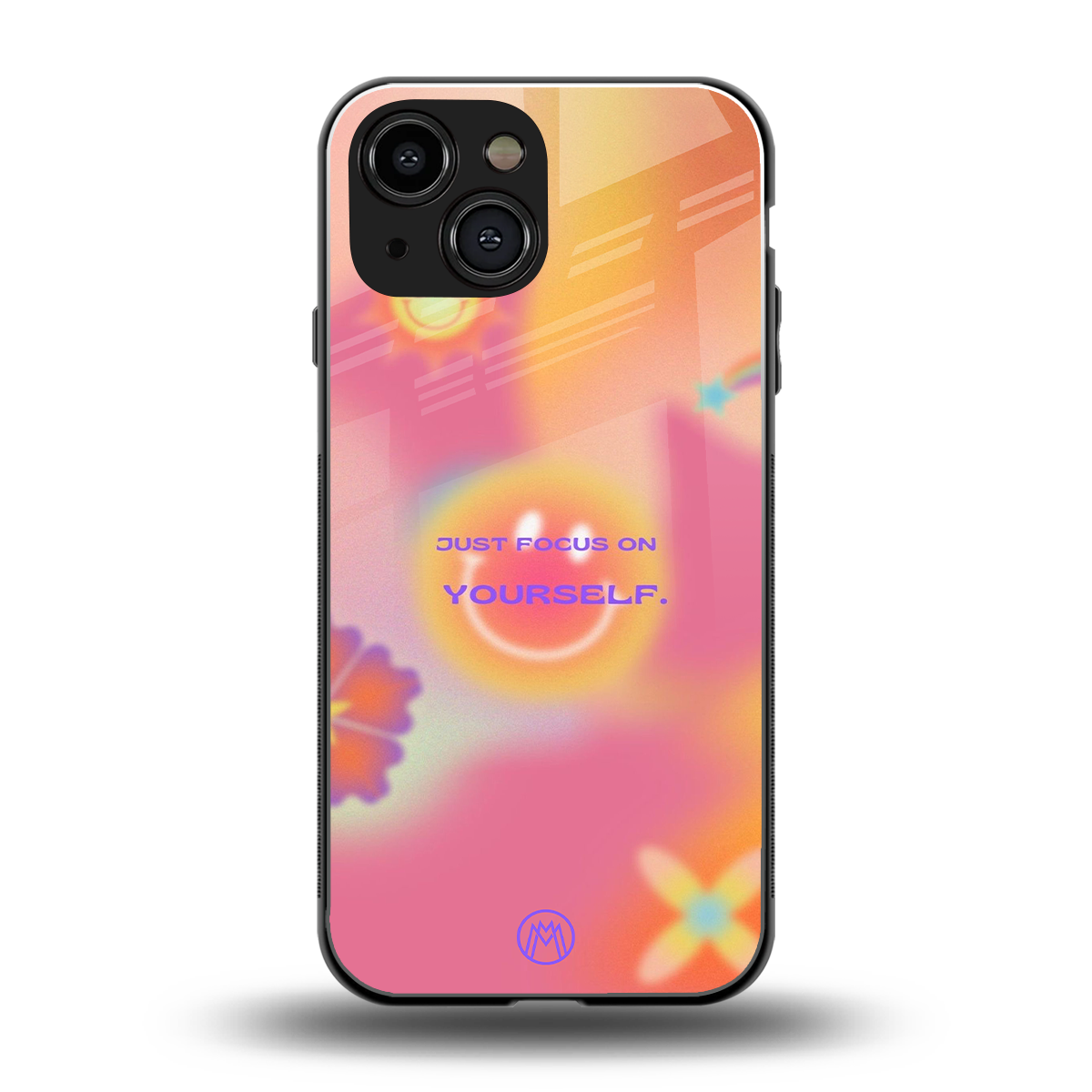 focus on yourself back phone cover | glass case for iphone 13 mini
