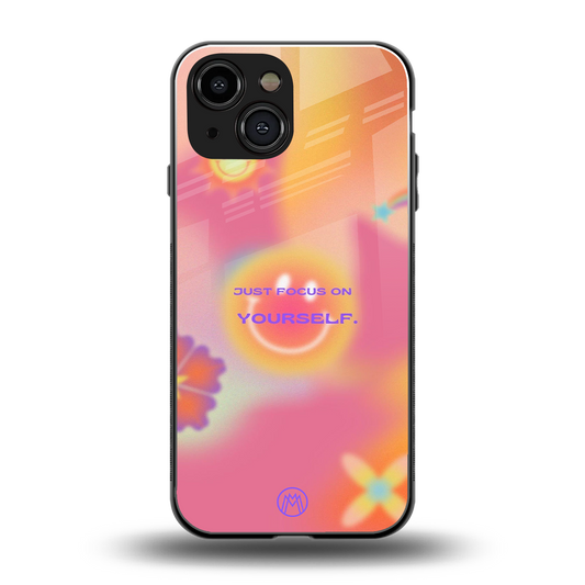 focus on yourself back phone cover | glass case for iphone 13 mini
