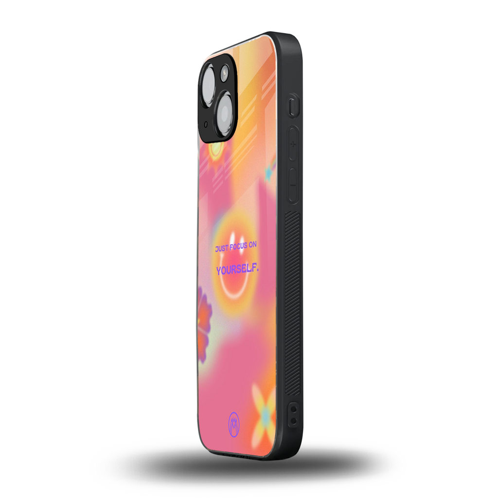 focus on yourself back phone cover | glass case for iphone 13 mini