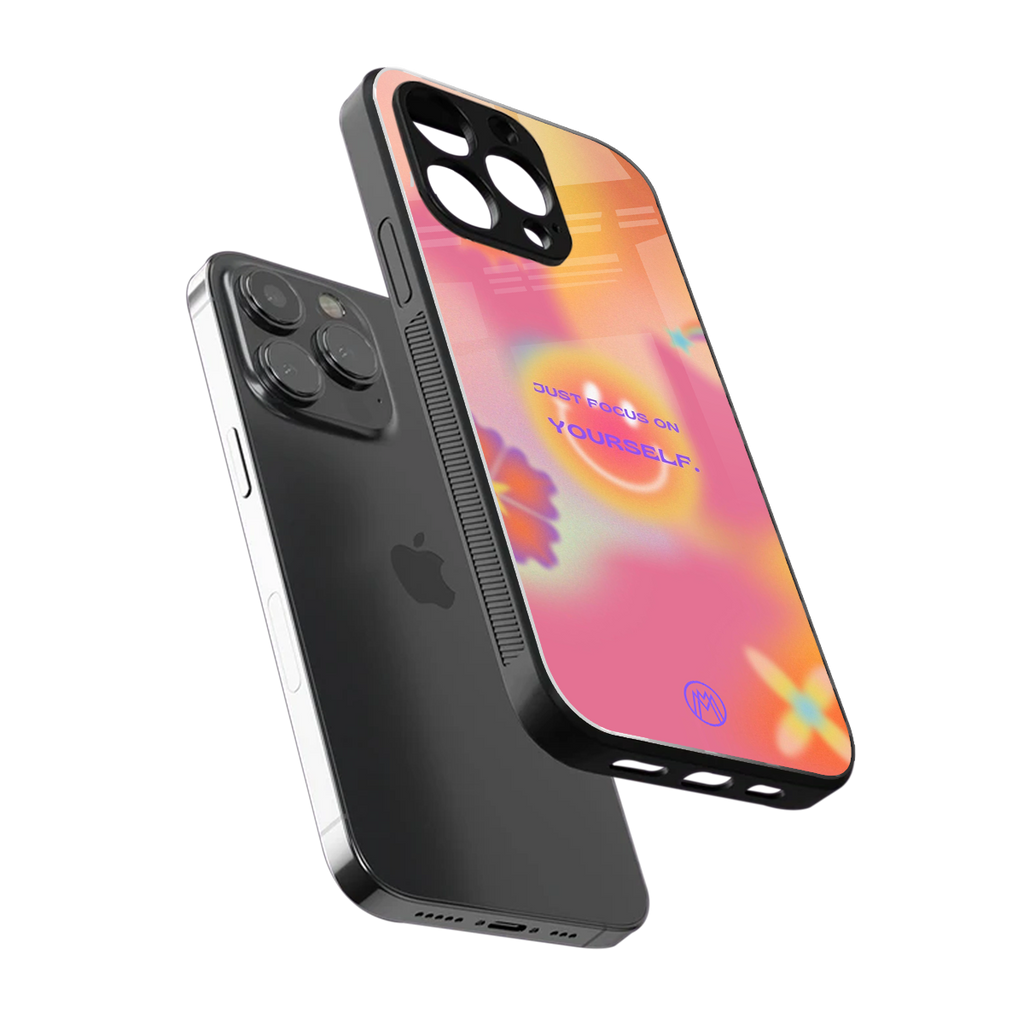focus on yourself back phone cover | glass case for iphone 13 pro