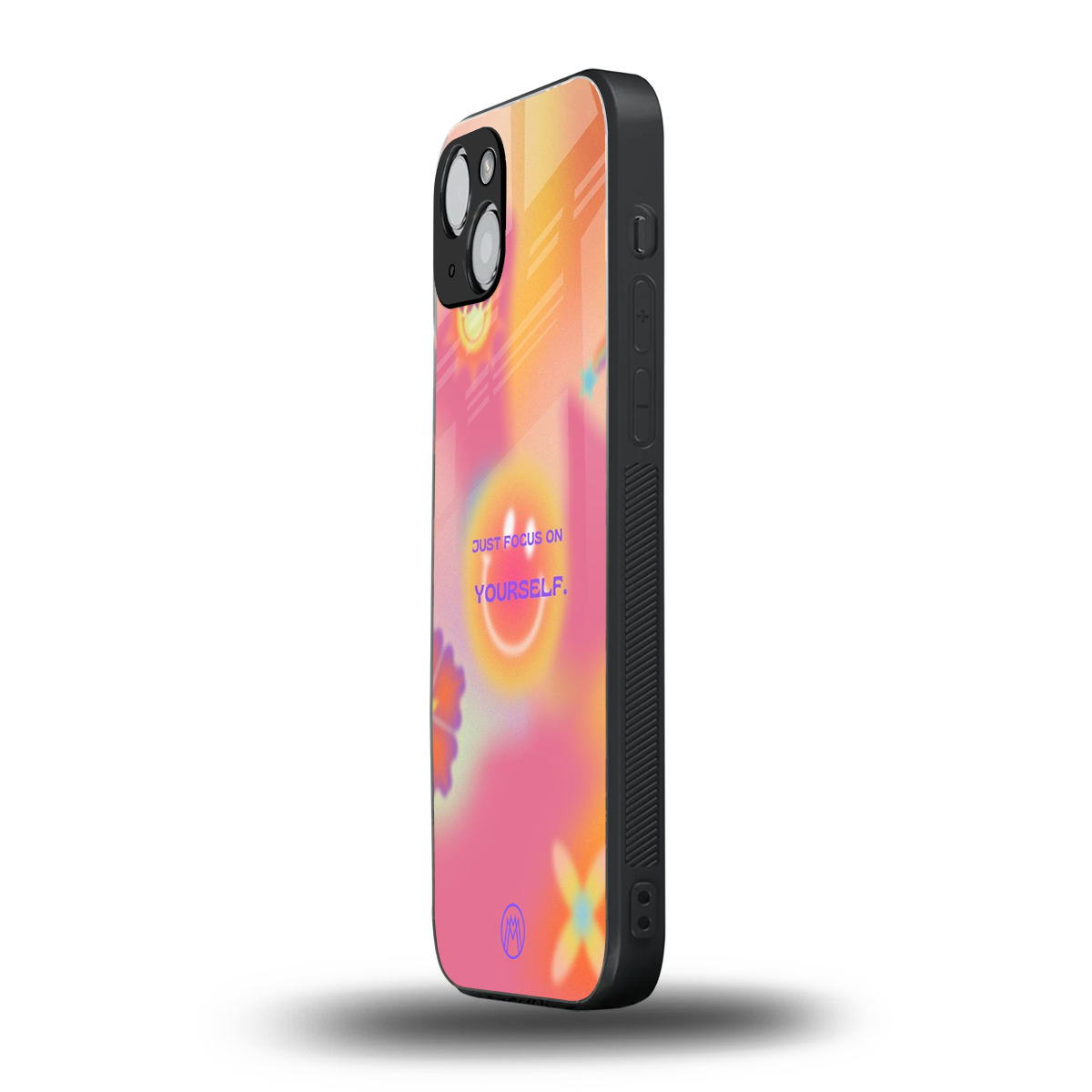 focus on yourself back phone cover | glass case for iphone 15 plus