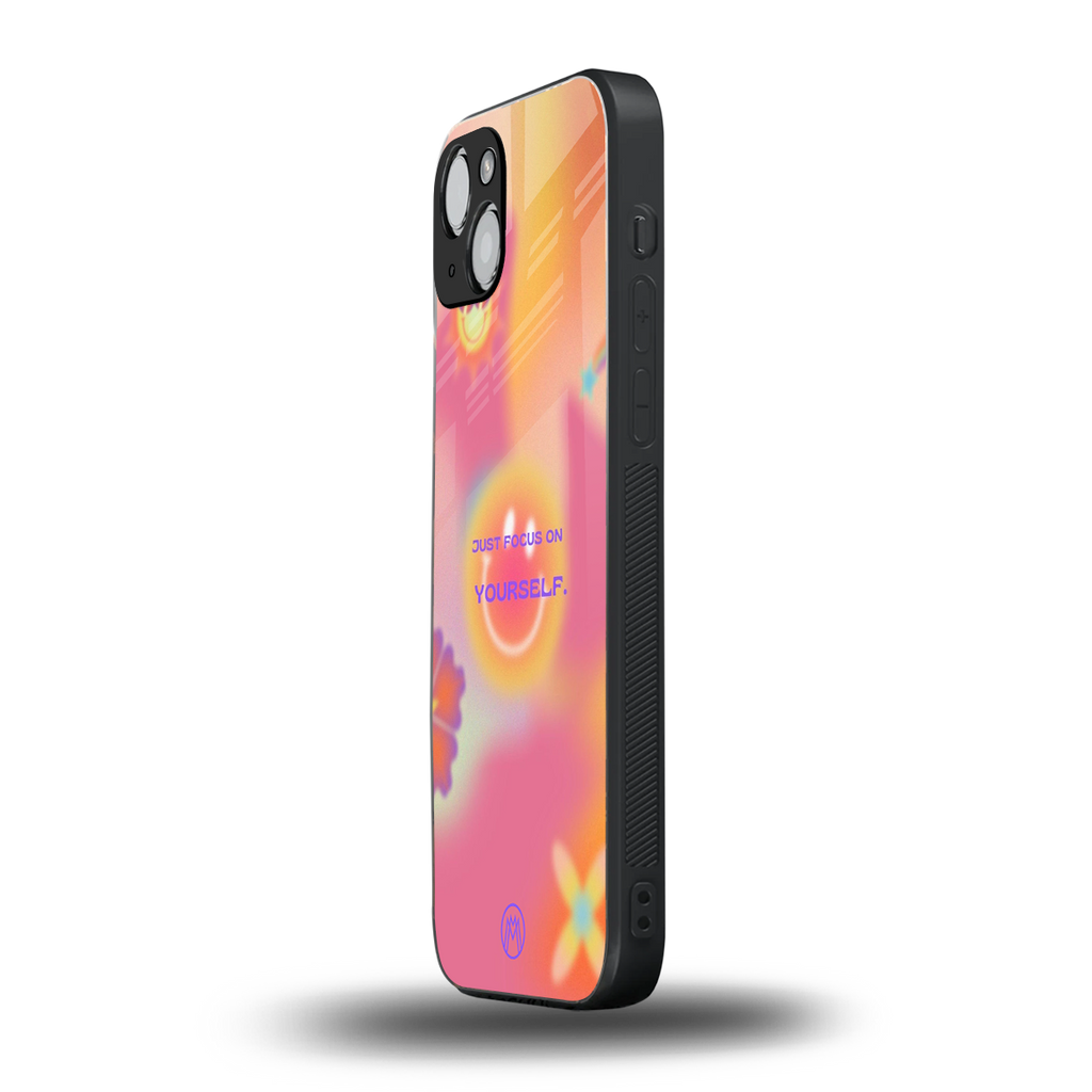 focus on yourself back phone cover | glass case for iphone 14 plus
