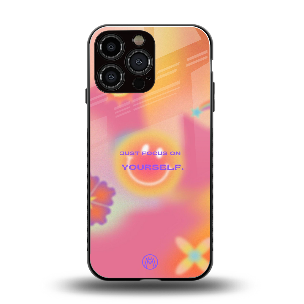 focus on yourself back phone cover | glass case for iphone 14 pro max