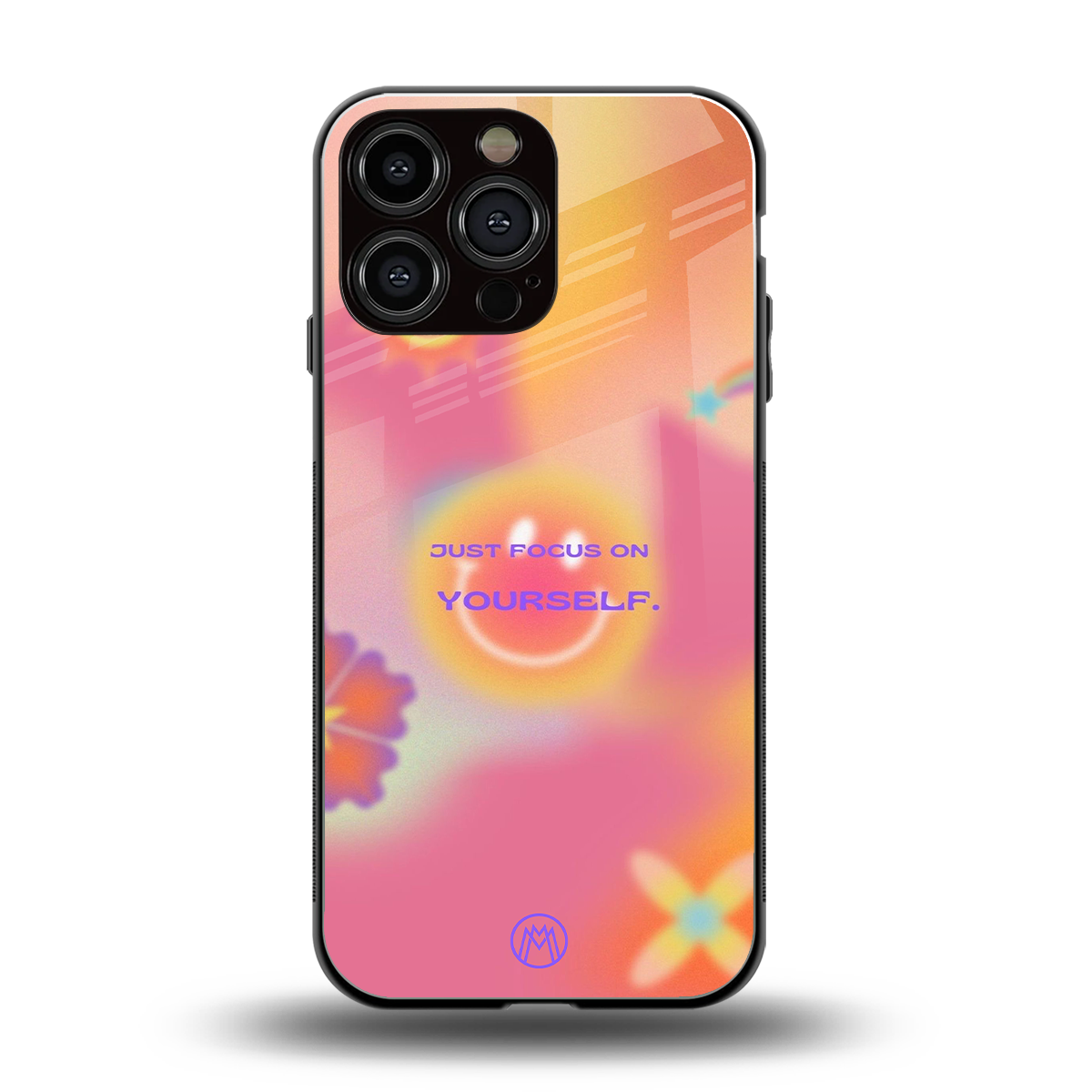 focus on yourself back phone cover | glass case for iphone 14 pro max