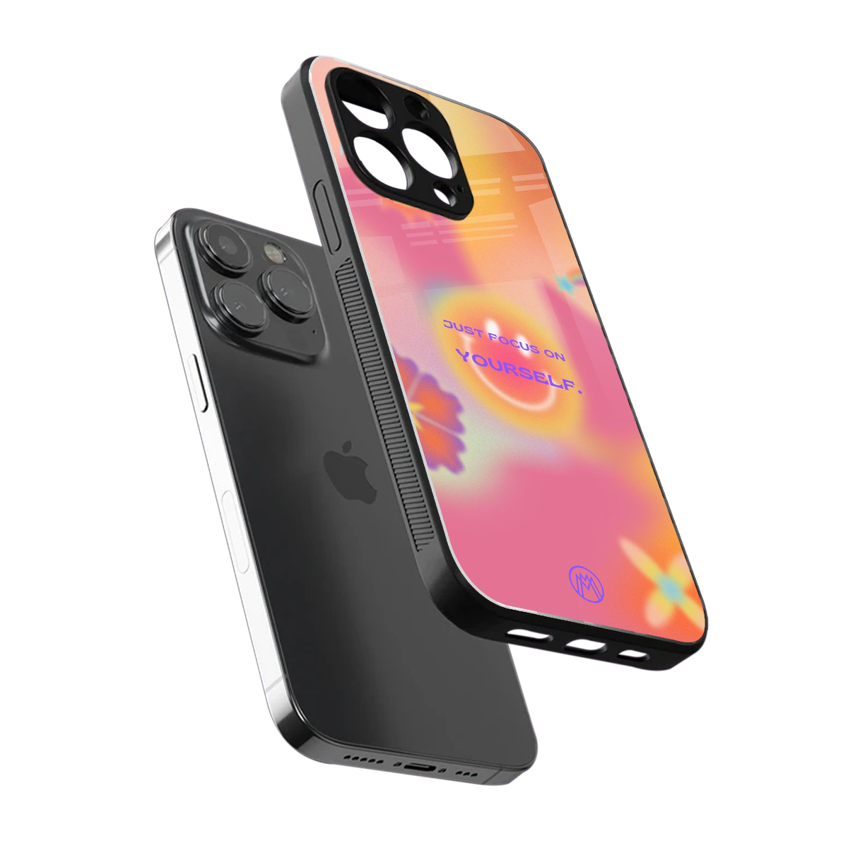 focus on yourself back phone cover | glass case for iphone 15 pro max