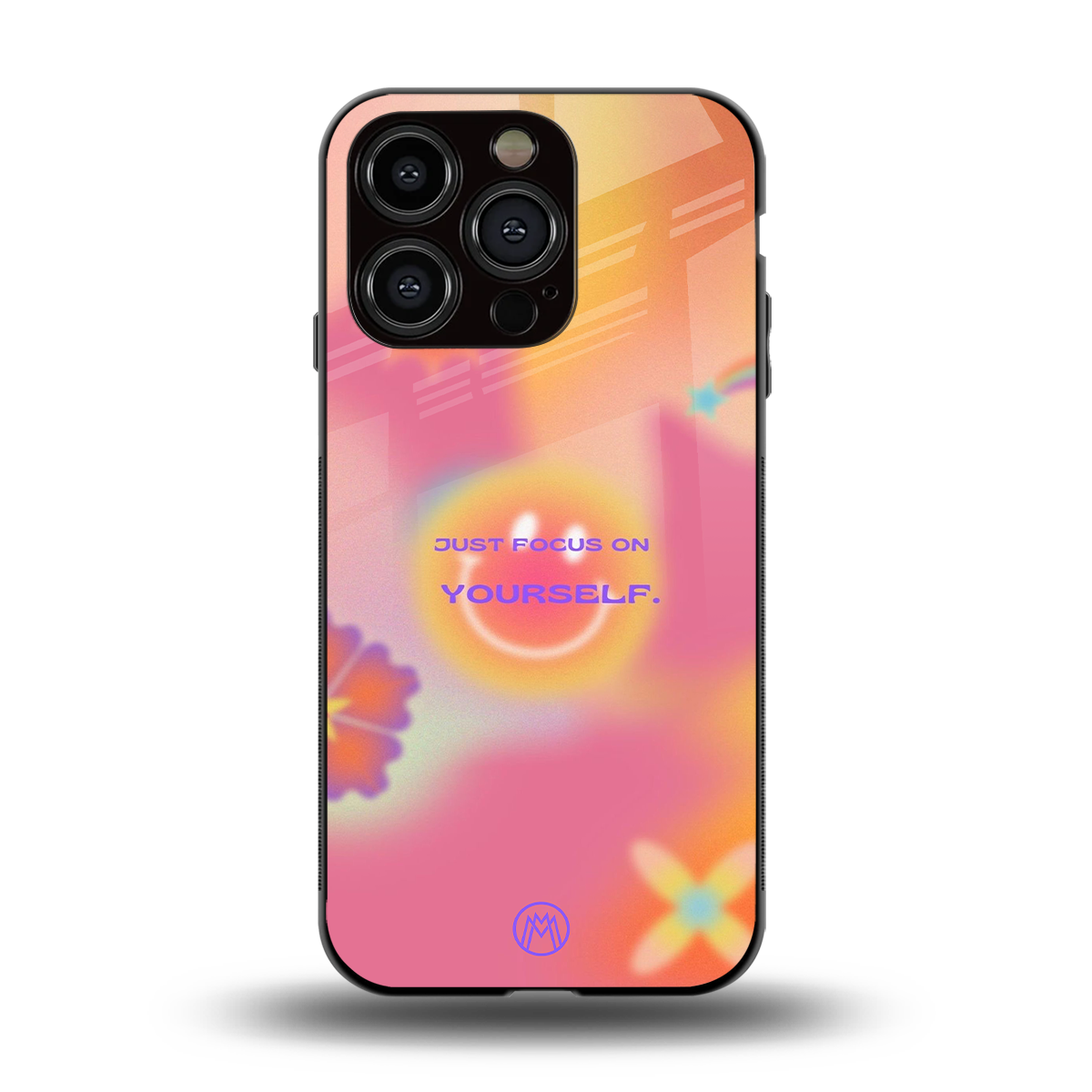 focus on yourself back phone cover | glass case for iphone 15 pro