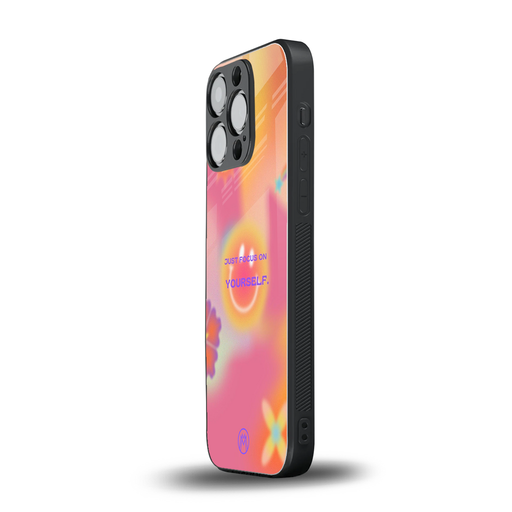 focus on yourself back phone cover | glass case for iphone 15 pro