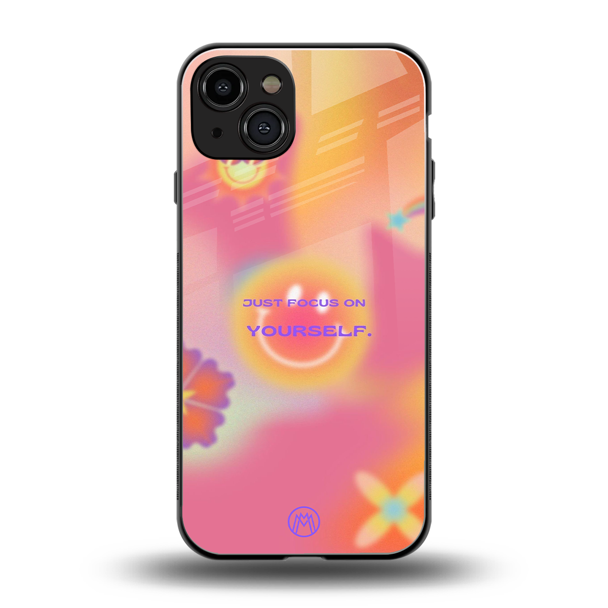 focus on yourself back phone cover | glass case for iphone 15