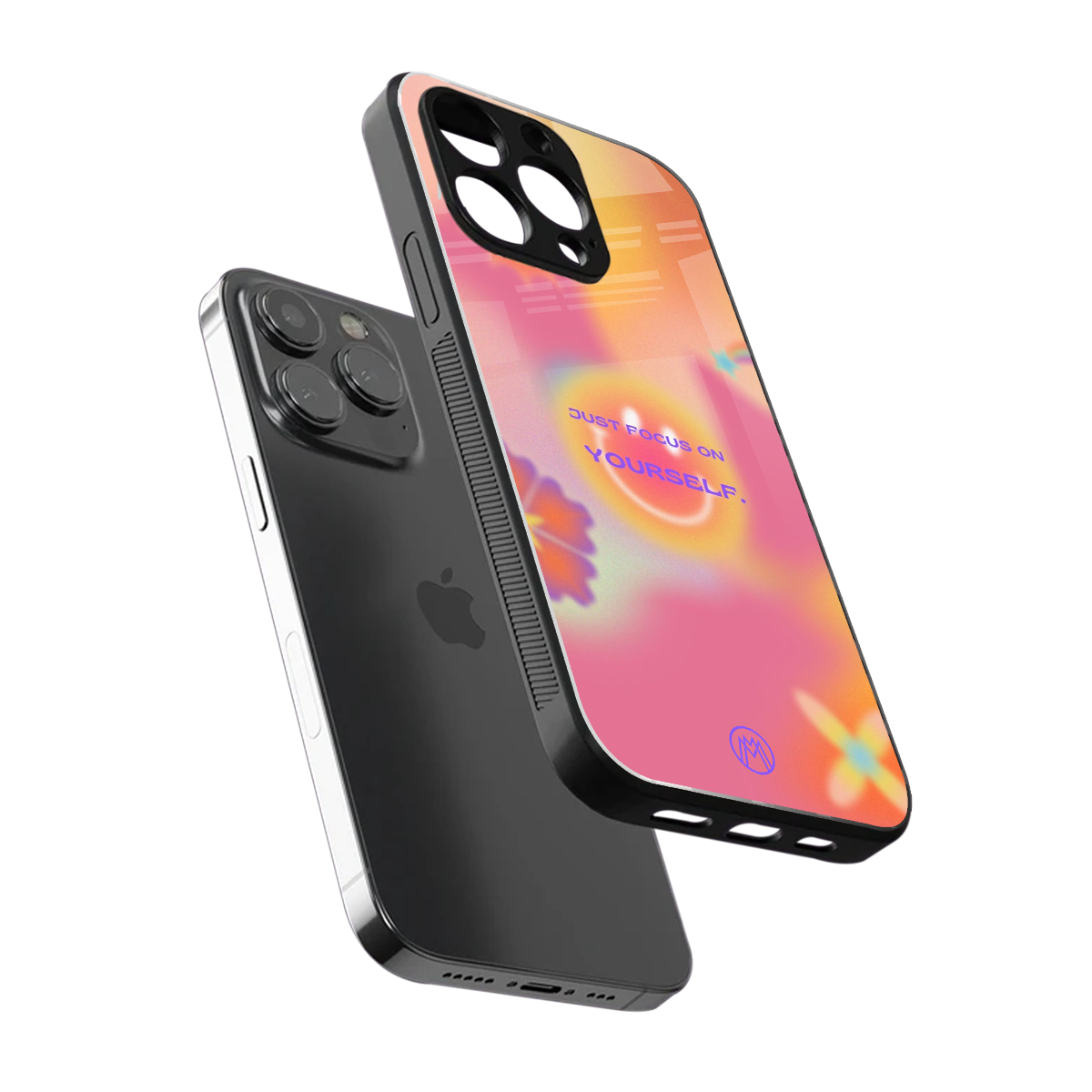 focus on yourself back phone cover | glass case for iphone 14 pro