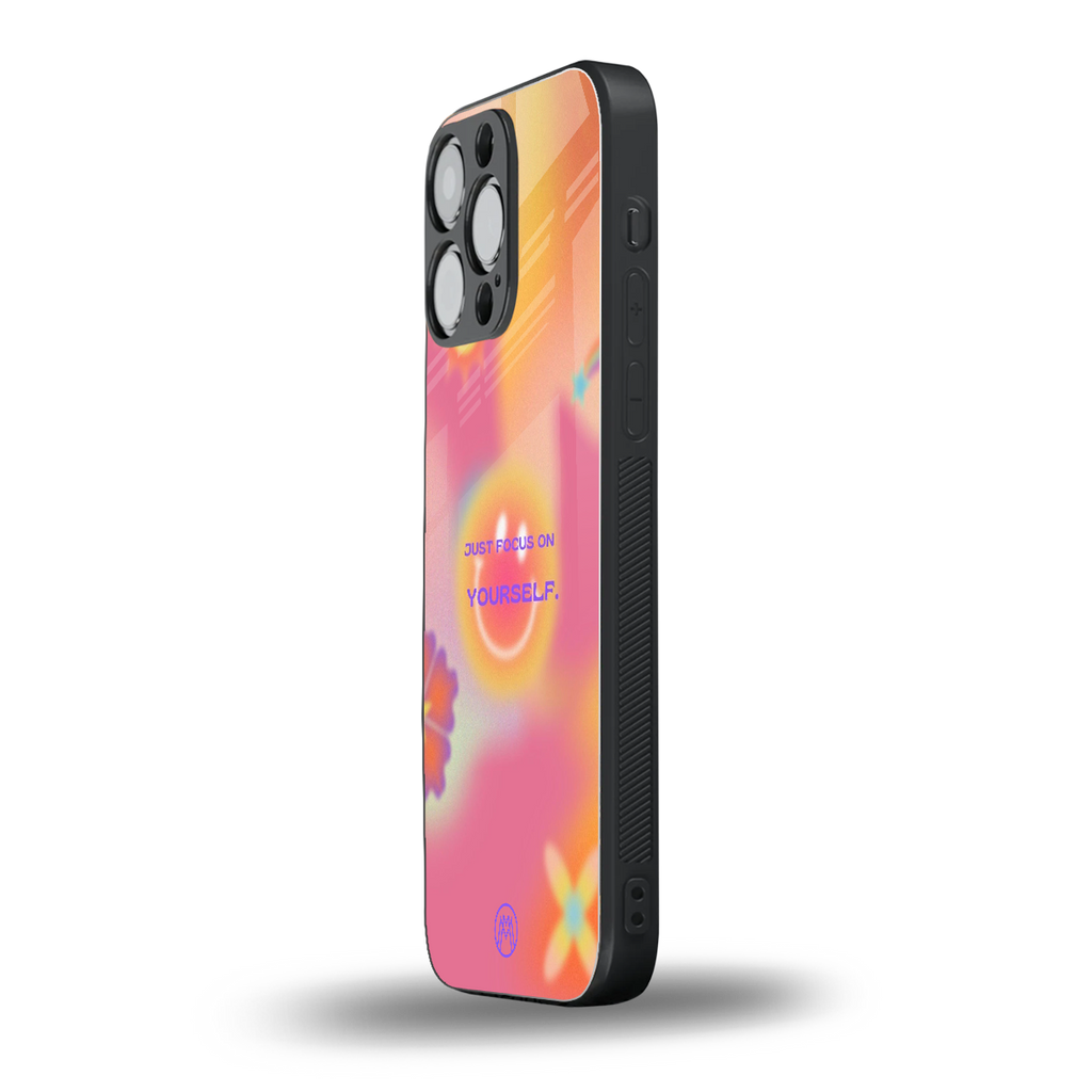 focus on yourself back phone cover | glass case for iphone 16 pro max