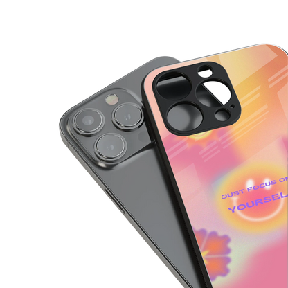 focus on yourself back phone cover | glass case for iphone 13 pro max