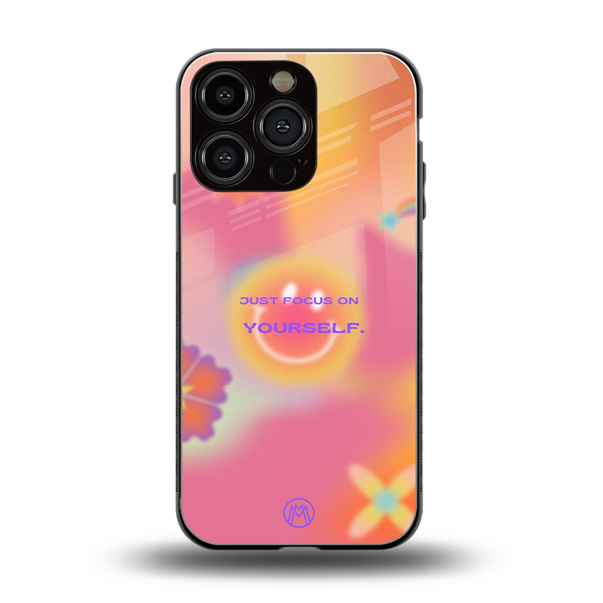 focus on yourself back phone cover | glass case for iphone 16 pro