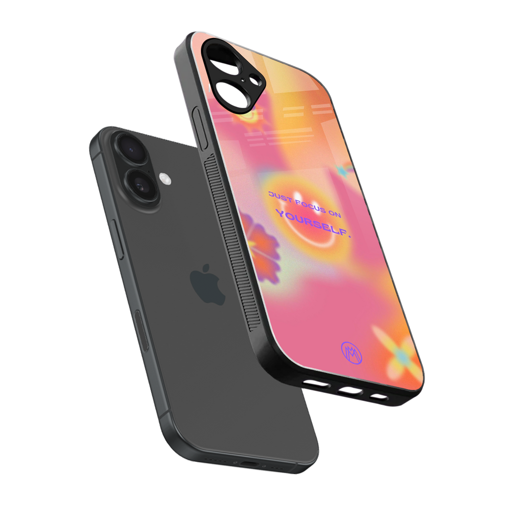 focus on yourself back phone cover | glass case for iphone 16