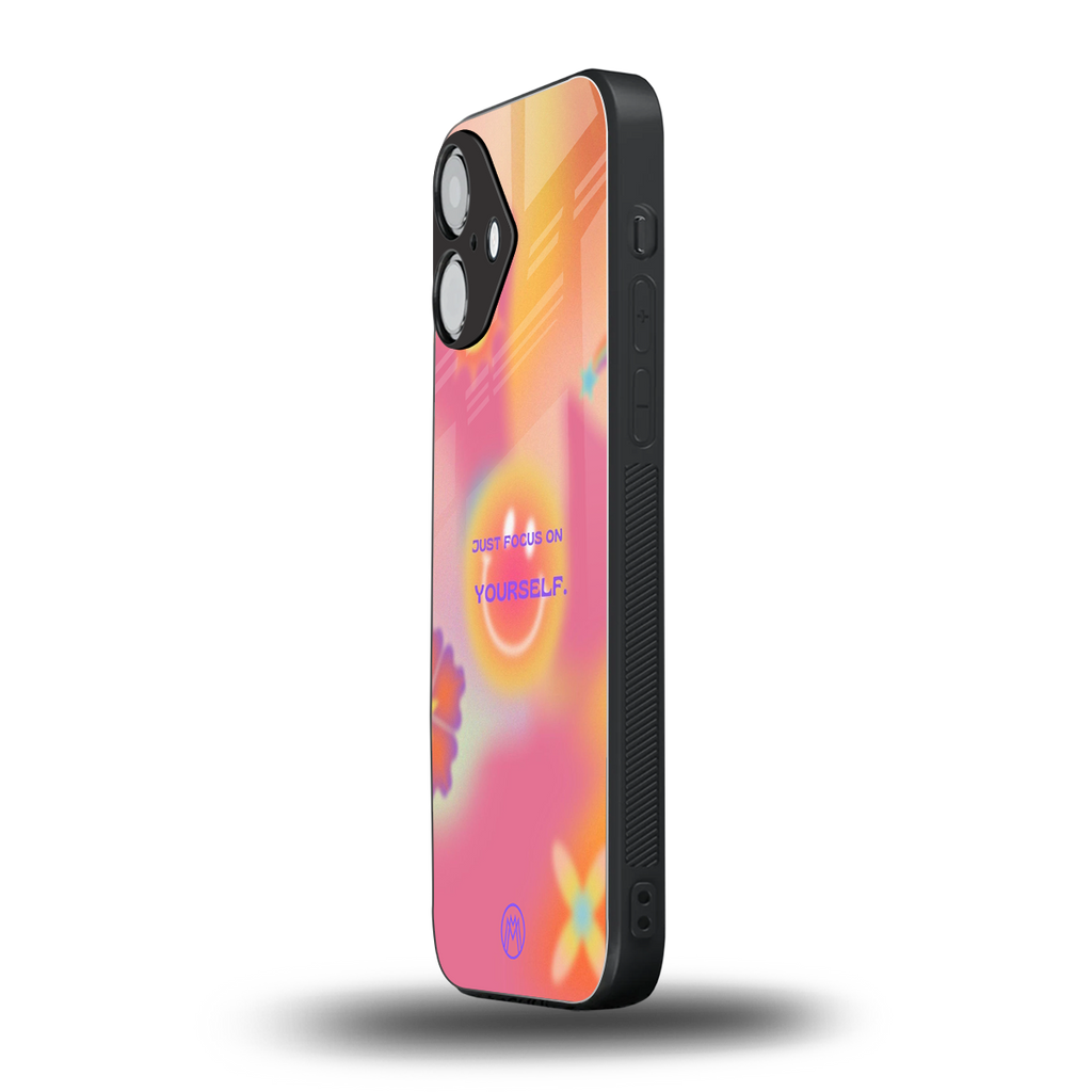 focus on yourself back phone cover | glass case for iphone 16
