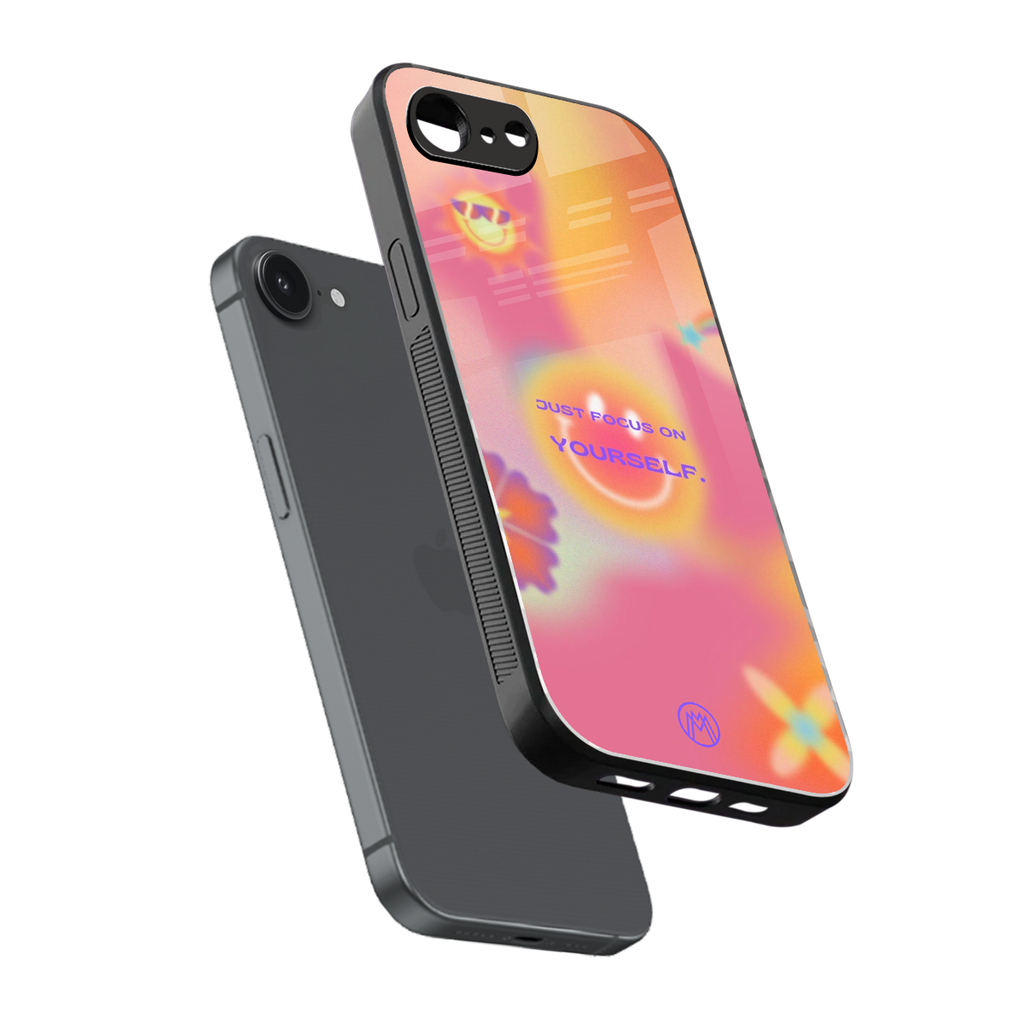 focus on yourself back phone cover | glass case for iphone 16e