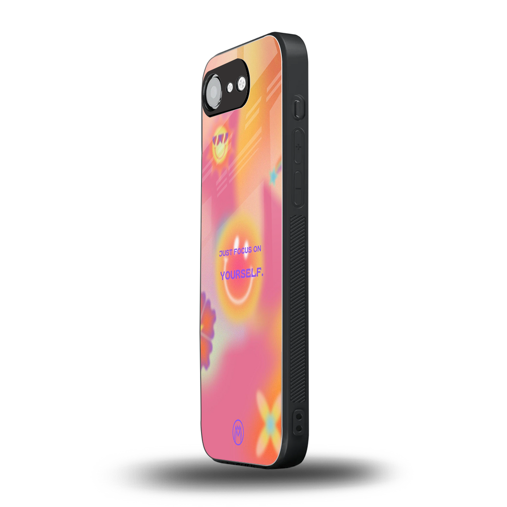 focus on yourself back phone cover | glass case for iphone 16e