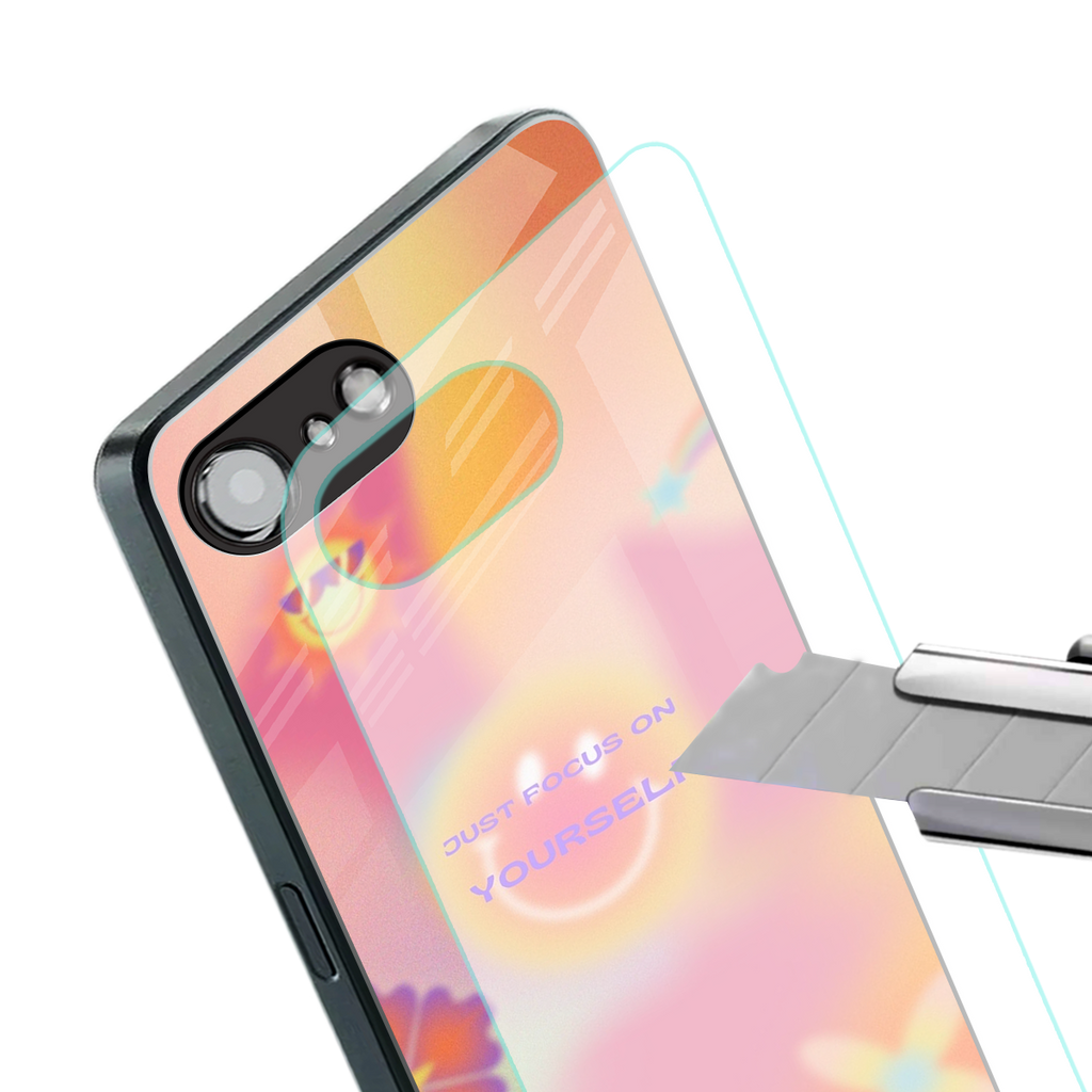 focus on yourself back phone cover | glass case for iphone 16e