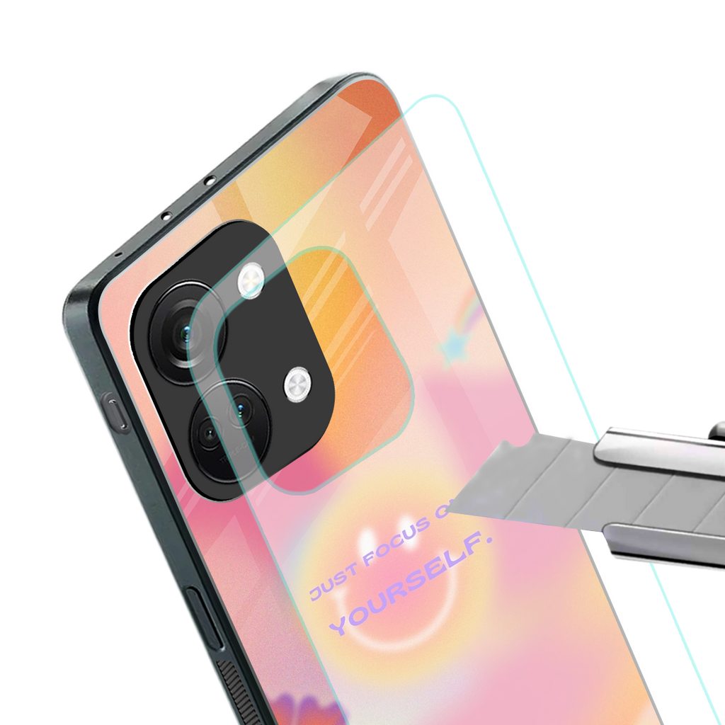focus on yourself back phone cover | glass case for oneplus nord 3