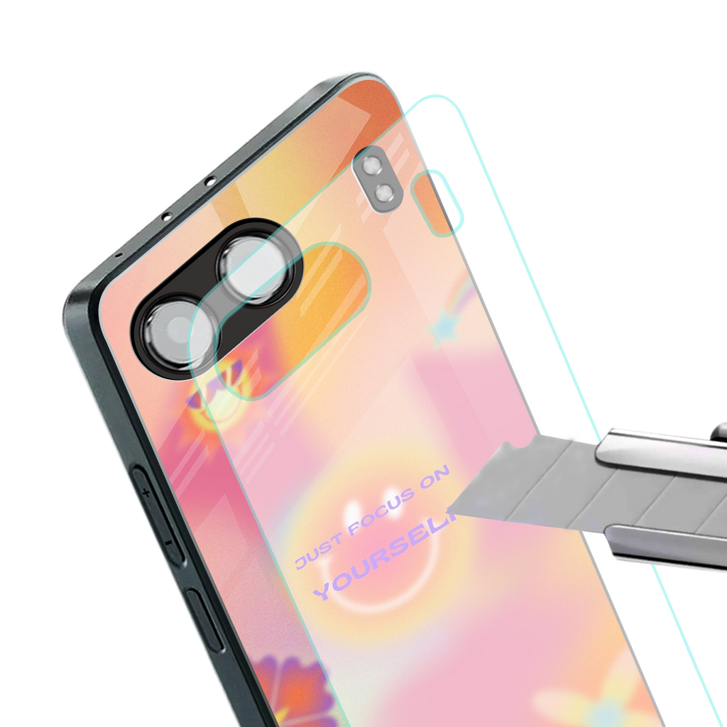 focus on yourself back phone cover | glass case for oneplus nord 4