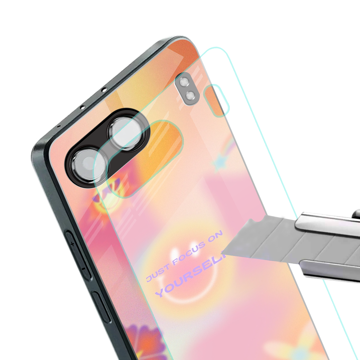 focus on yourself back phone cover | glass case for oneplus nord 4