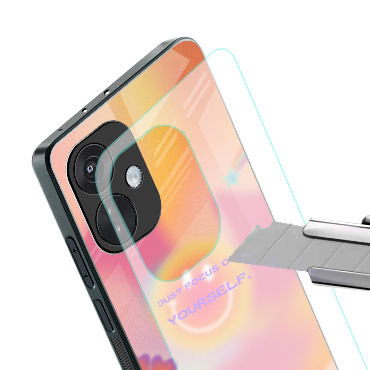 focus on yourself back phone cover | glass case for oneplus nord ce 3