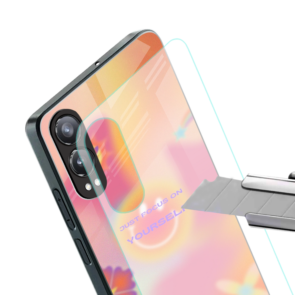 focus on yourself back phone cover | glass case for oneplus nord ce 4 lite