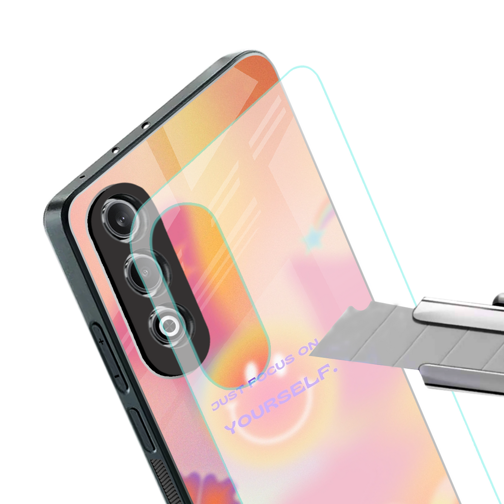 focus on yourself back phone cover | glass case for oneplus nord ce 4