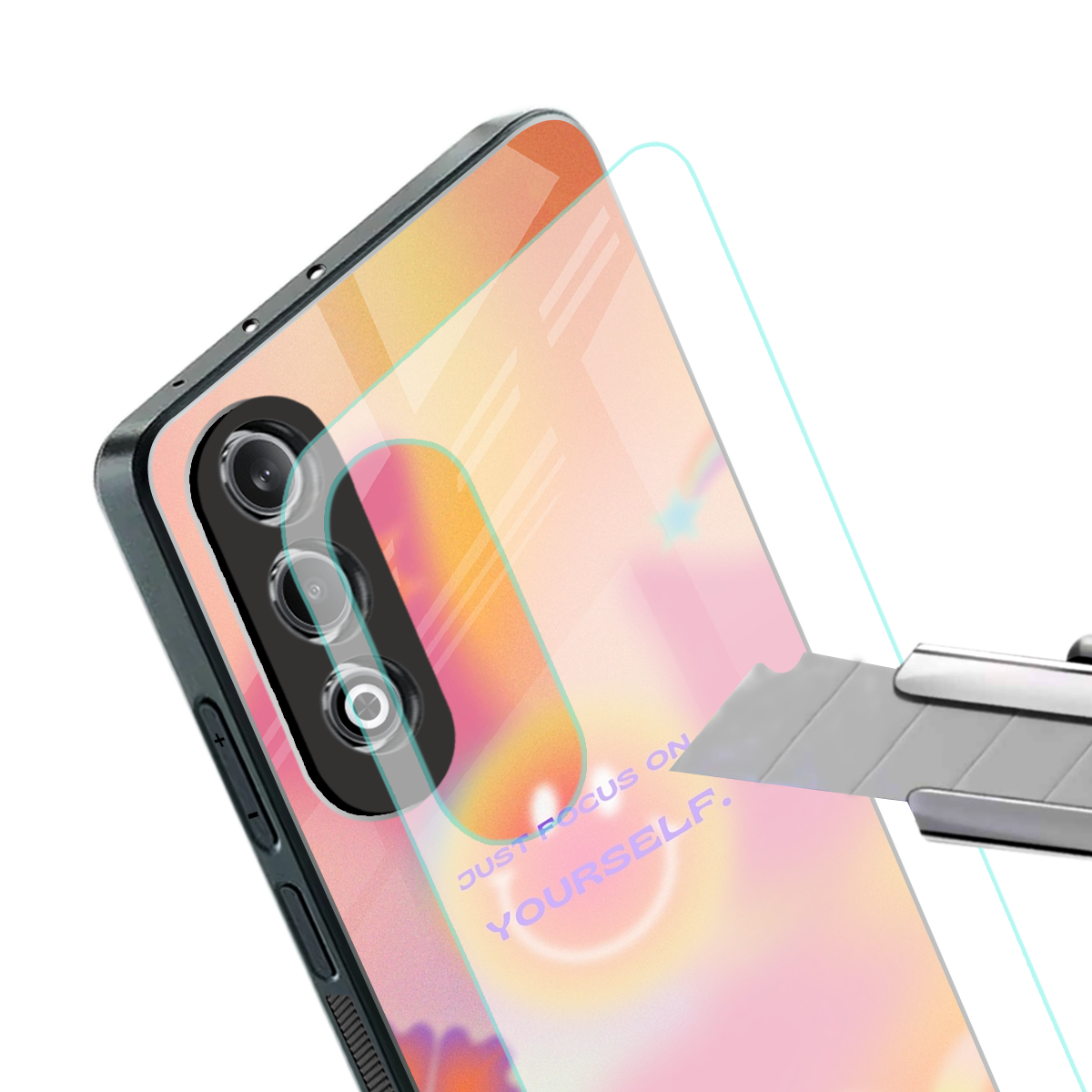 focus on yourself back phone cover | glass case for oneplus nord ce 4