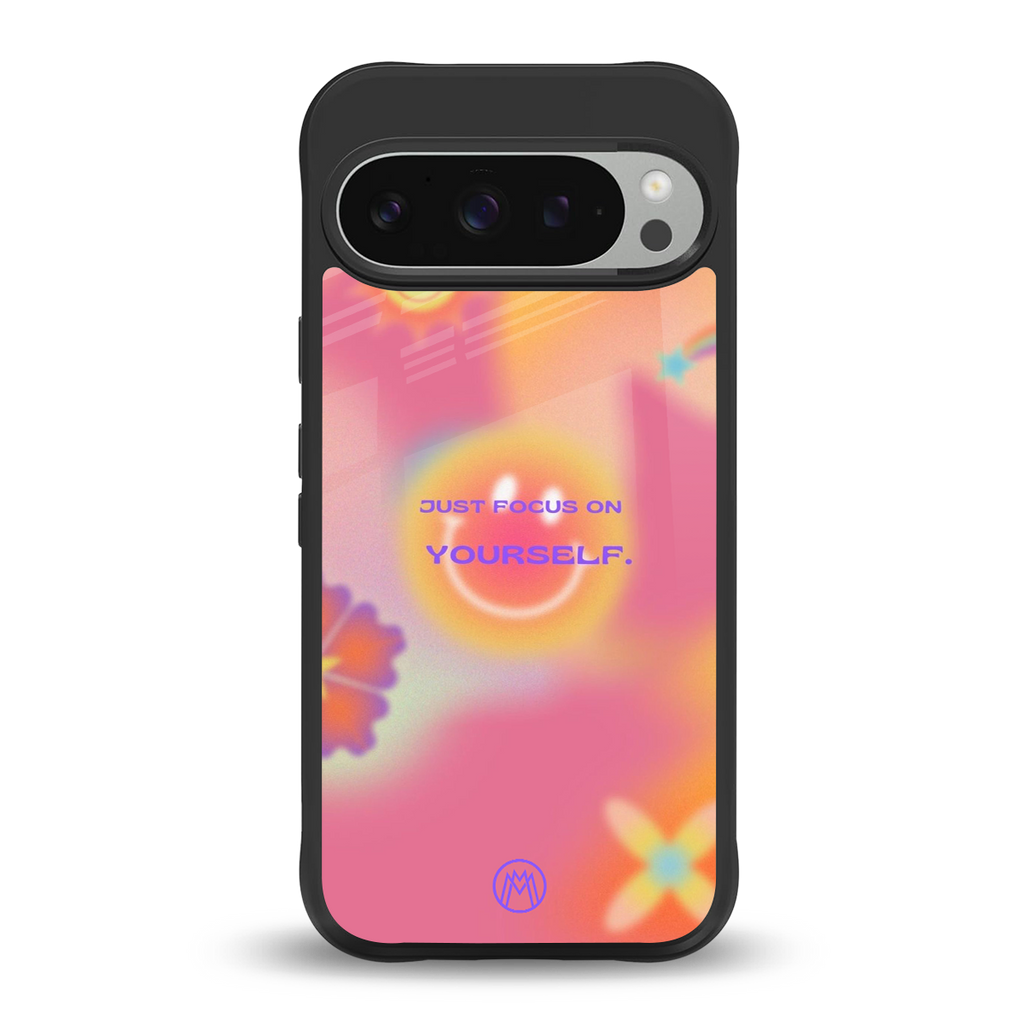 focus on yourself back phone cover | glass case for google pixel 9 pro