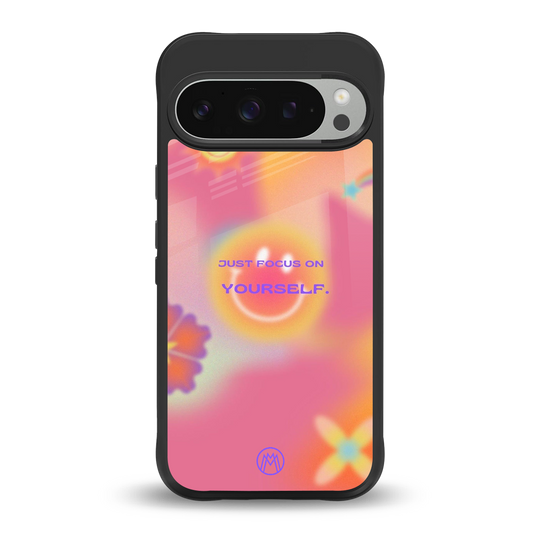 focus on yourself back phone cover | glass case for google pixel 9 pro xl