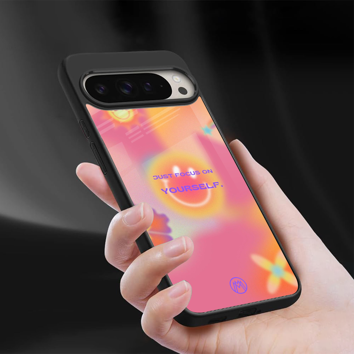 focus on yourself back phone cover | glass case for google pixel 9 pro xl