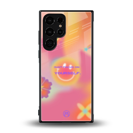 focus on yourself back phone cover | glass case for samsung galaxy s23 ultra