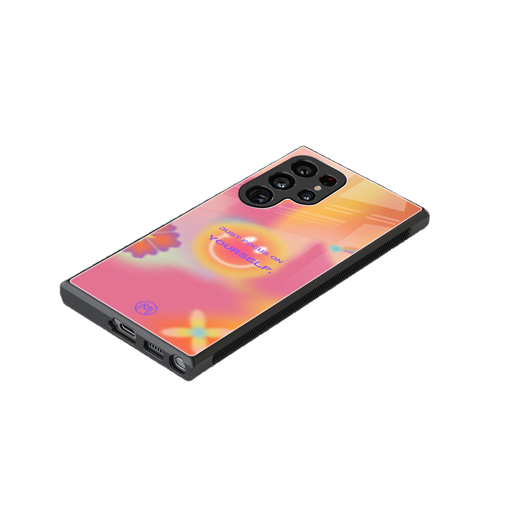 focus on yourself back phone cover | glass case for samsung galaxy s23 ultra
