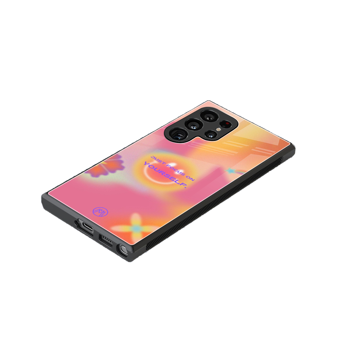 focus on yourself back phone cover | glass case for samsung galaxy s23 ultra
