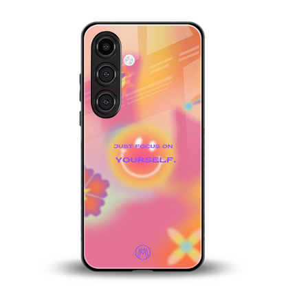 focus on yourself back phone cover | glass case for samsung galaxy s25 plus