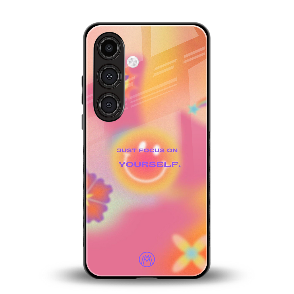focus on yourself back phone cover | glass case for samsung galaxy s23 plus