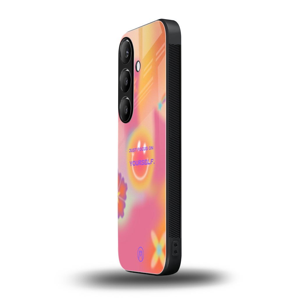 focus on yourself back phone cover | glass case for samsung galaxy s24 fe