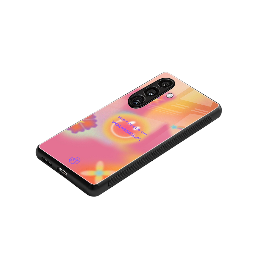 focus on yourself back phone cover | glass case for samsung galaxy s24 plus