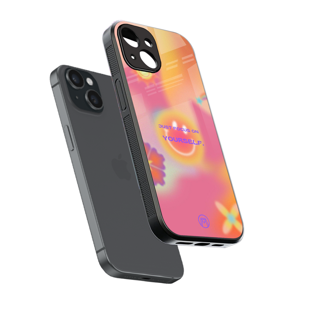 focus on yourself back phone cover | glass case for iphone 14