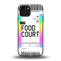 food court boarding pass ticket back phone cover | glass case for iphone 13 mini