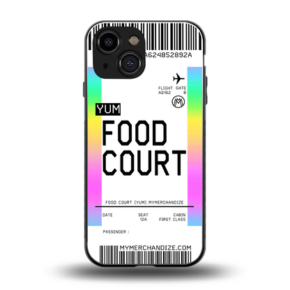 food court boarding pass ticket back phone cover | glass case for iphone 13 mini