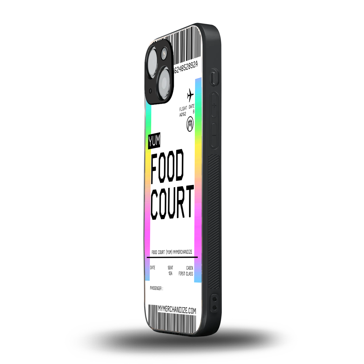 food court boarding pass ticket back phone cover | glass case for iphone 13 mini