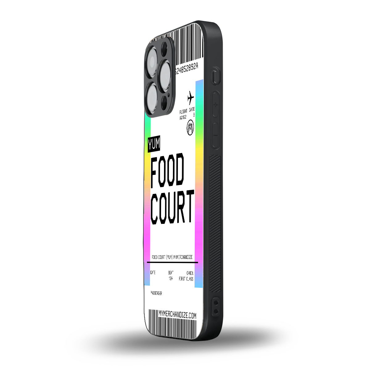 food court boarding pass ticket back phone cover | glass case for iphone 13 pro max