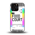 food court boarding pass ticket back phone cover | glass case for iphone 13 pro
