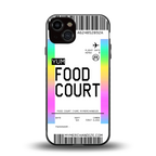 food court boarding pass ticket back phone cover | glass case for iphone 13